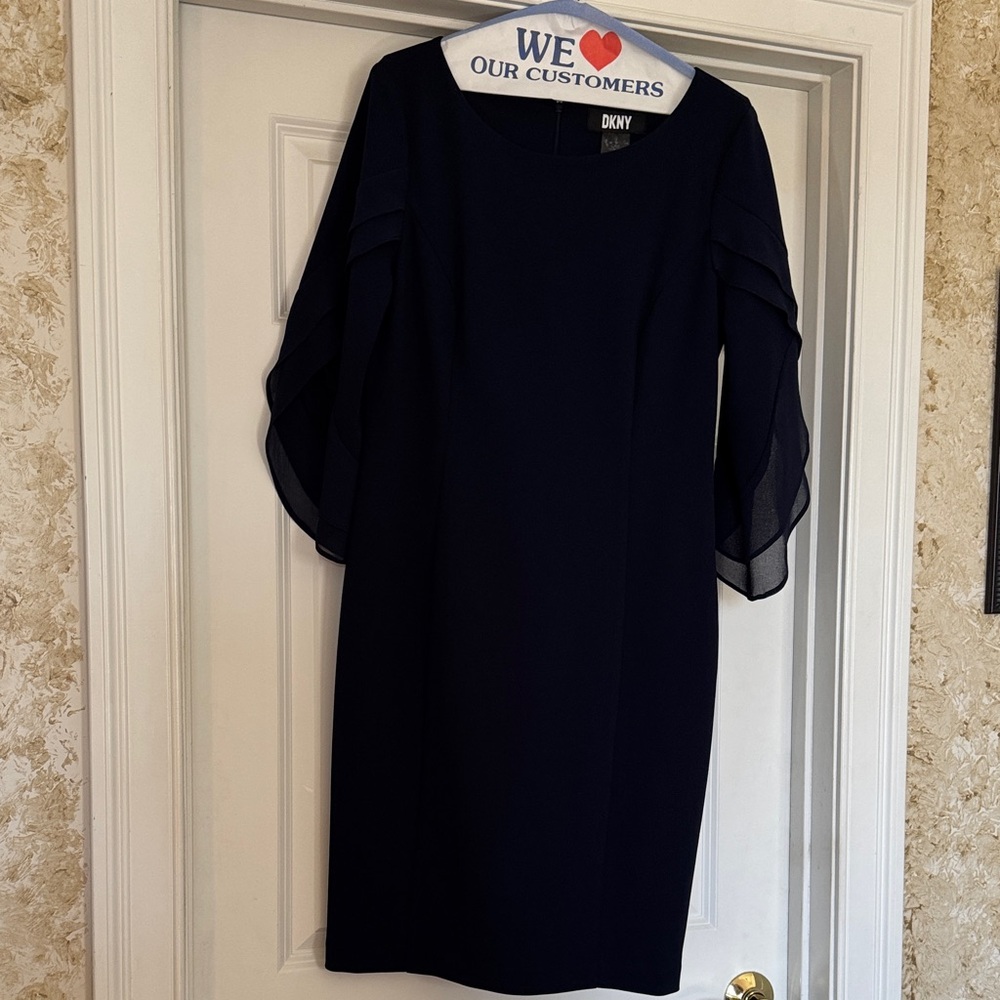 DKNY Women's Navy Long Sleeve Dress